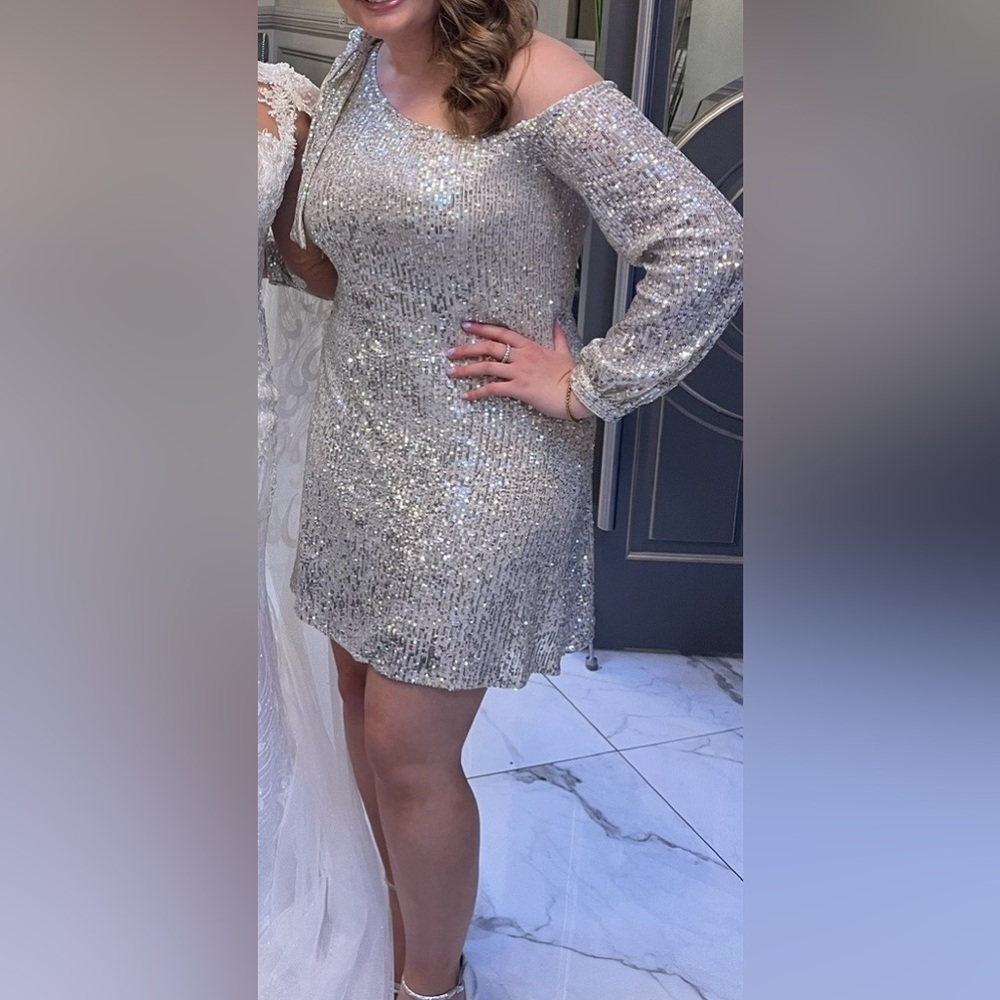 CeCe Silver Sequin Dress